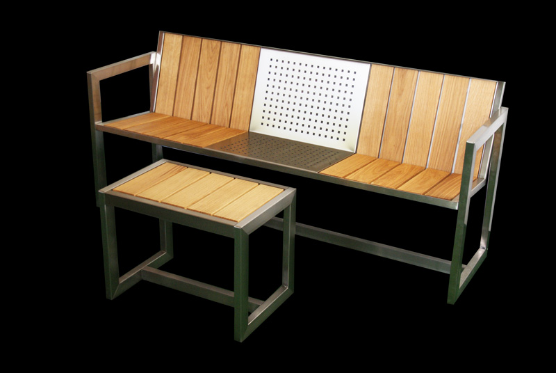 BANK 3-SITZER „TRIO“ MIT LEHNE